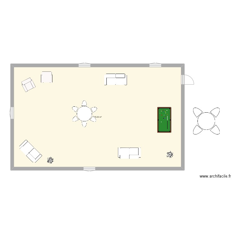 plan. Plan de 1 pièce et 115 m2