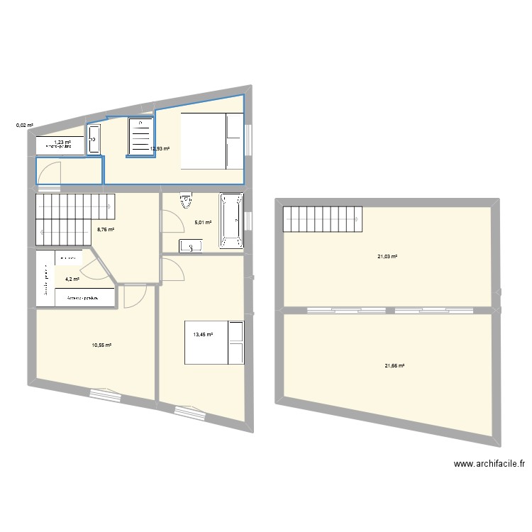 maison luzinay ETAGE1 VERSION 3. Plan de 10 pièces et 99 m2