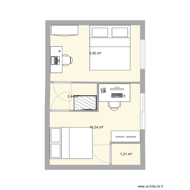 maison RCM 1. Plan de 4 pièces et 24 m2