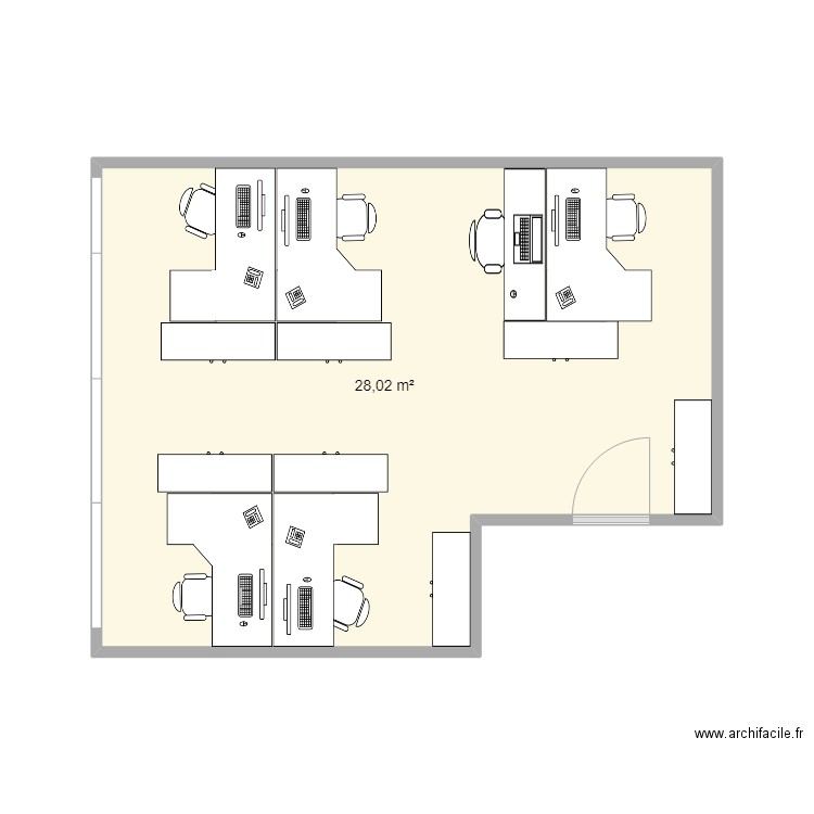 PLAN 3 BUREAU COMPTA. Plan de 1 pièce et 28 m2