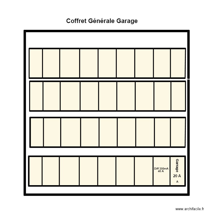 coffret garrage Benoit. Plan de 36 pièces et 53 m2