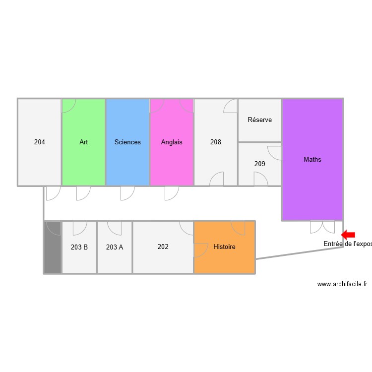 INSPE. Plan de 14 pièces et 172 m2