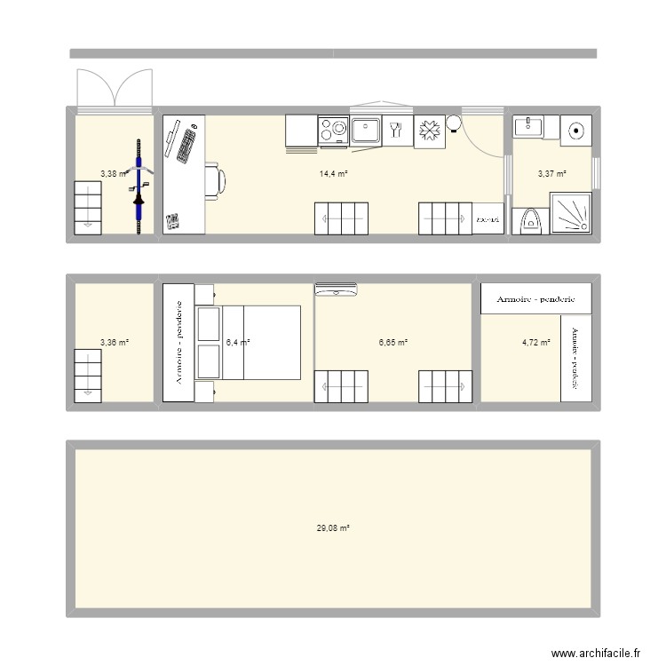 Test 3. Plan de 8 pièces et 71 m2