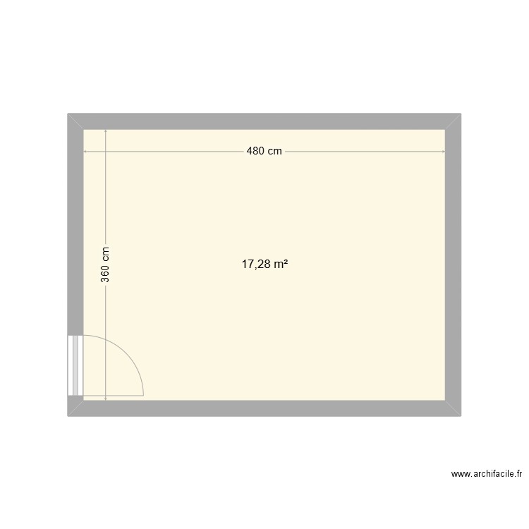 Local technique Momères. Plan de 1 pièce et 17 m2