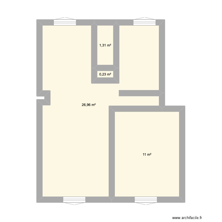 FERRUS. Plan de 4 pièces et 40 m2