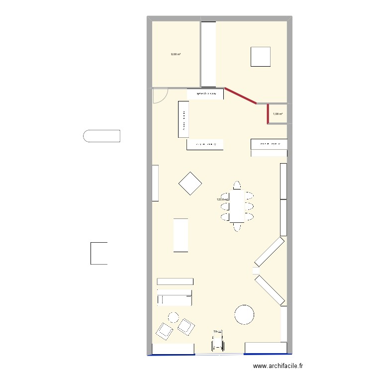 Seconde main. Plan de 3 pièces et 134 m2