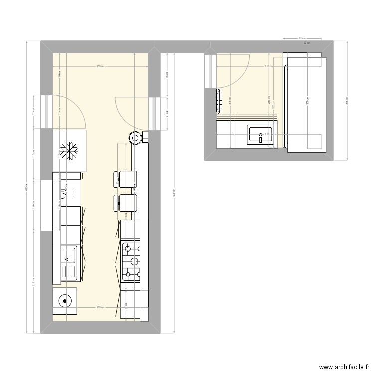 Maison Aménagement. Plan de 2 pièces et 16 m2