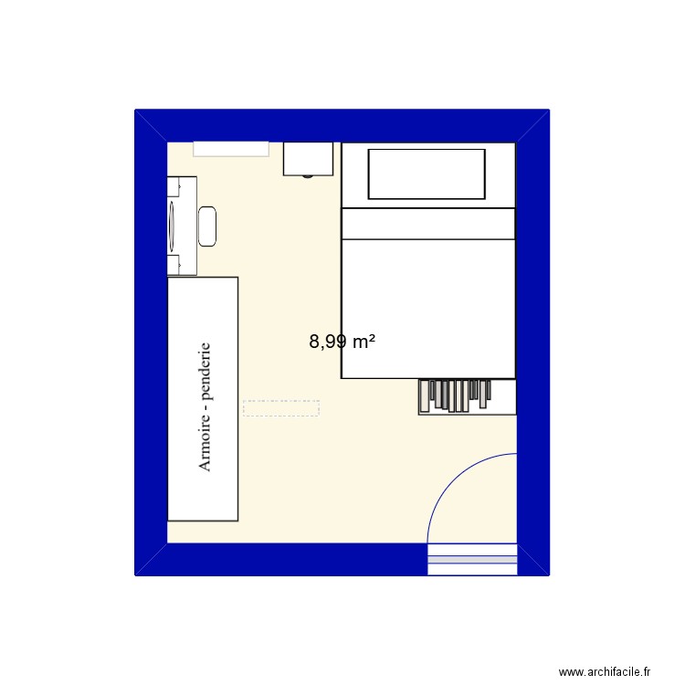 Chalbre. Plan de 1 pièce et 9 m2