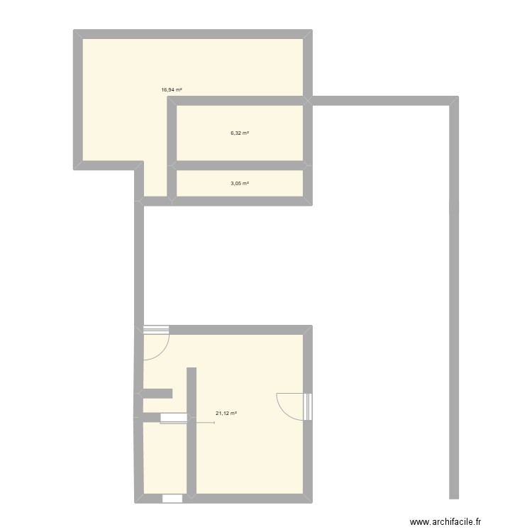 plan cabassu. Plan de 4 pièces et 47 m2