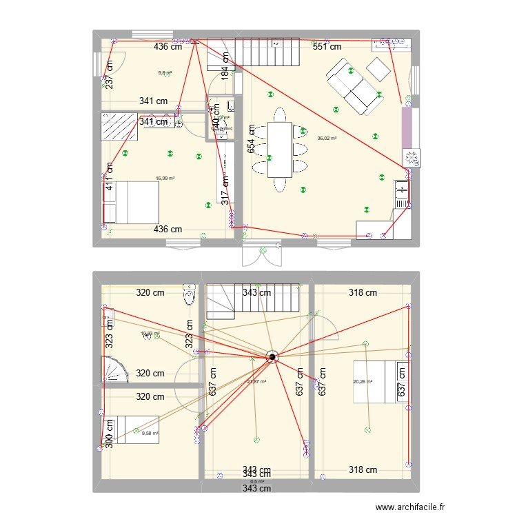 st rock prévision elec pour Dominique. Plan de 9 pièces et 127 m2