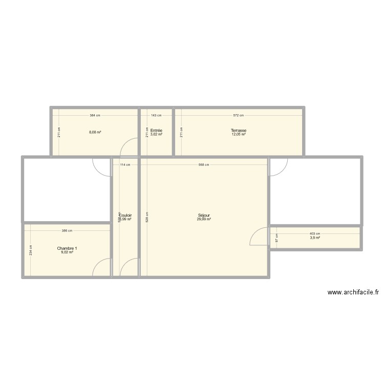 TD domotique. Plan de 7 pièces et 72 m2