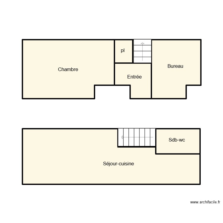 QUIMPER WINTER. Plan de 8 pièces et 39 m2