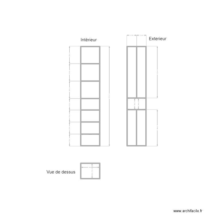 Placard salon. Plan de 13 pièces et 3 m2