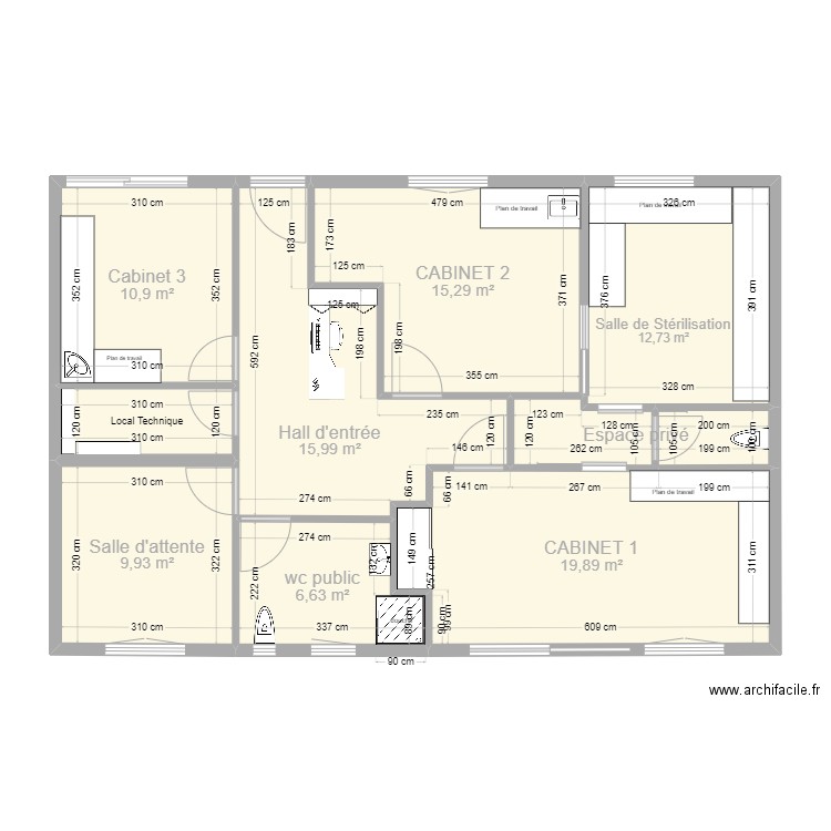 CABINET DR THOMAS V2. Plan de 9 pièces et 100 m2