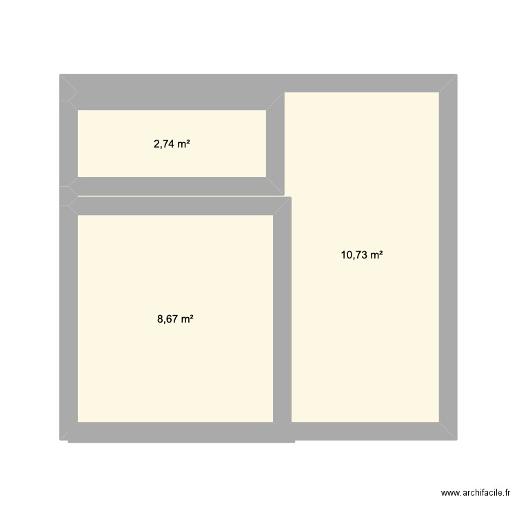 etage Fontet. Plan de 3 pièces et 22 m2