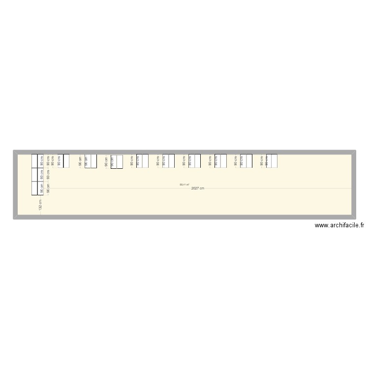 BAGAGERIE SEMI. Plan de 1 pièce et 88 m2