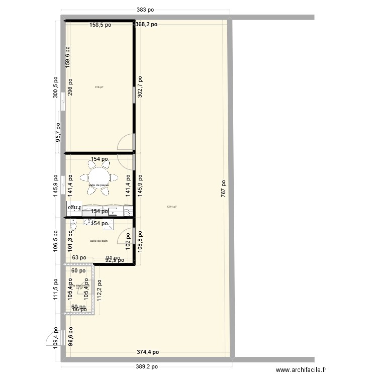 larouche 2. Plan de 5 pièces et 180 m2