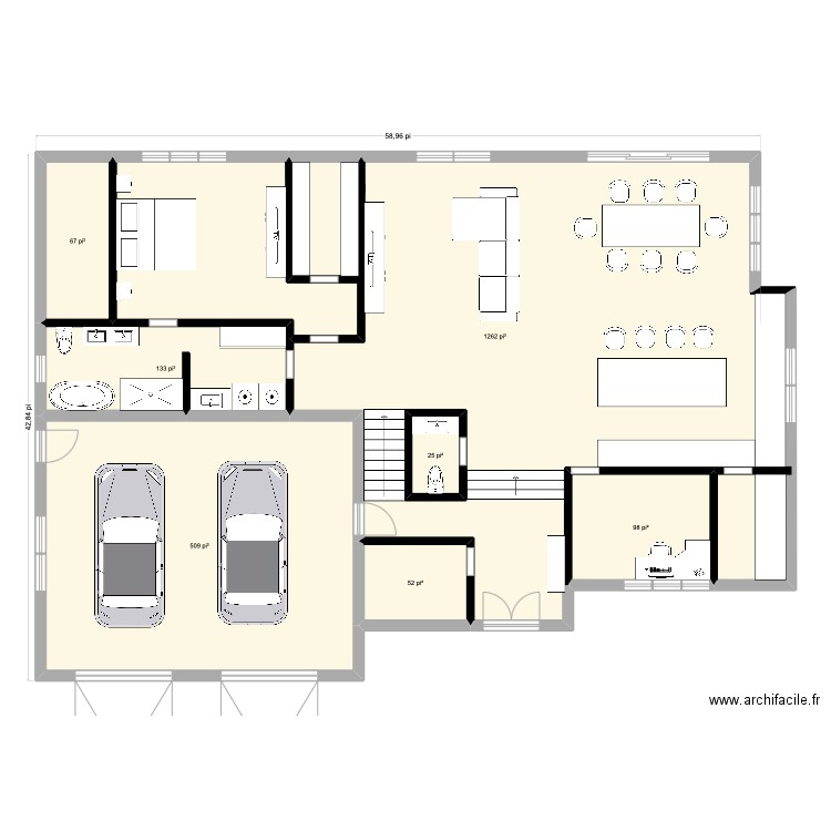 Hugues23. Plan de 7 pièces et 203 m2