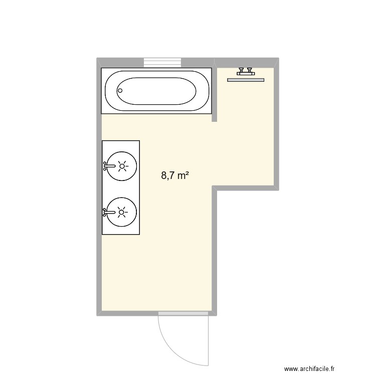 Marchal. Plan de 1 pièce et 9 m2