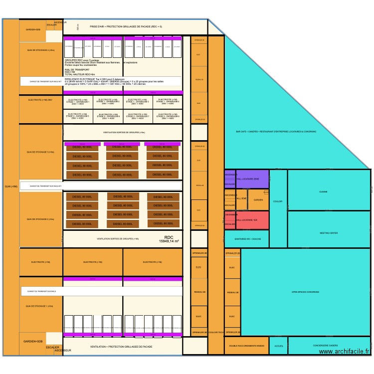 Strasbourg - DC. Plan de 3 pièces et -3606 m2