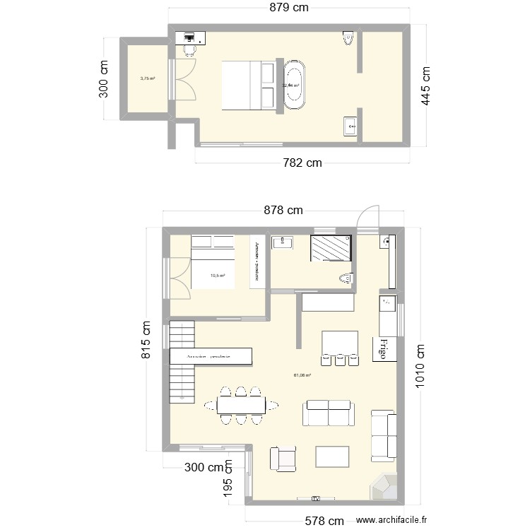 maison forêt. Plan de 4 pièces et 108 m2