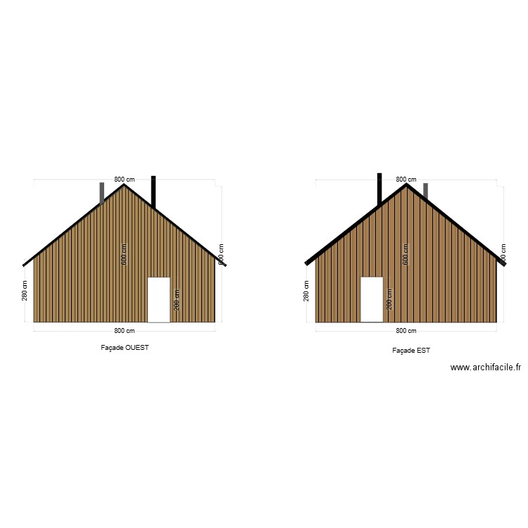 Cros Noyer - Façades pignons. Plan de 0 pièce et 0 m2