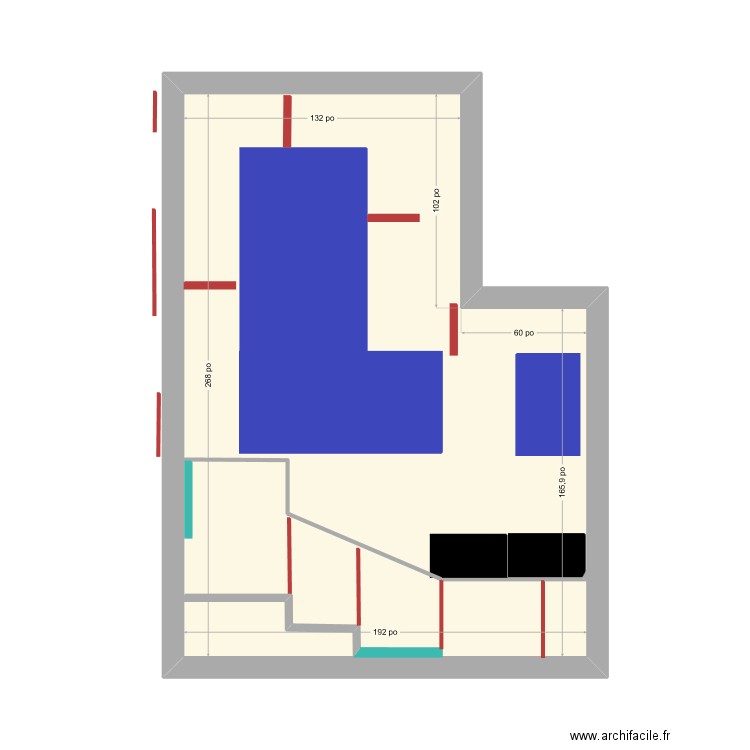 labo2. Plan de 1 pièce et 29 m2