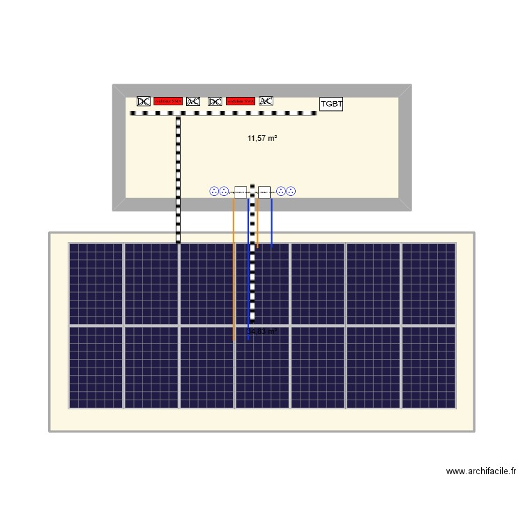 plan total. Plan de 2 pièces et 46 m2