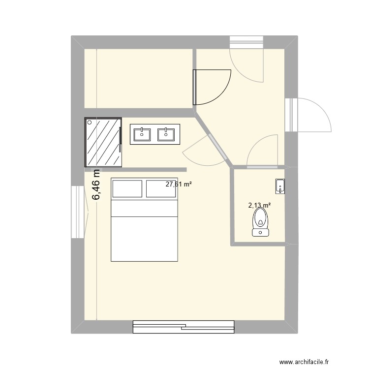 garage. Plan de 2 pièces et 30 m2