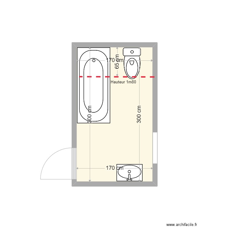 Etat-Actuel_EY. Plan de 1 pièce et 5 m2