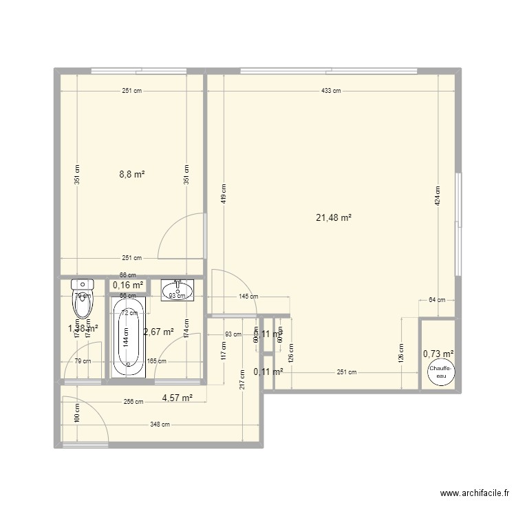 stece. Plan de 9 pièces et 40 m2