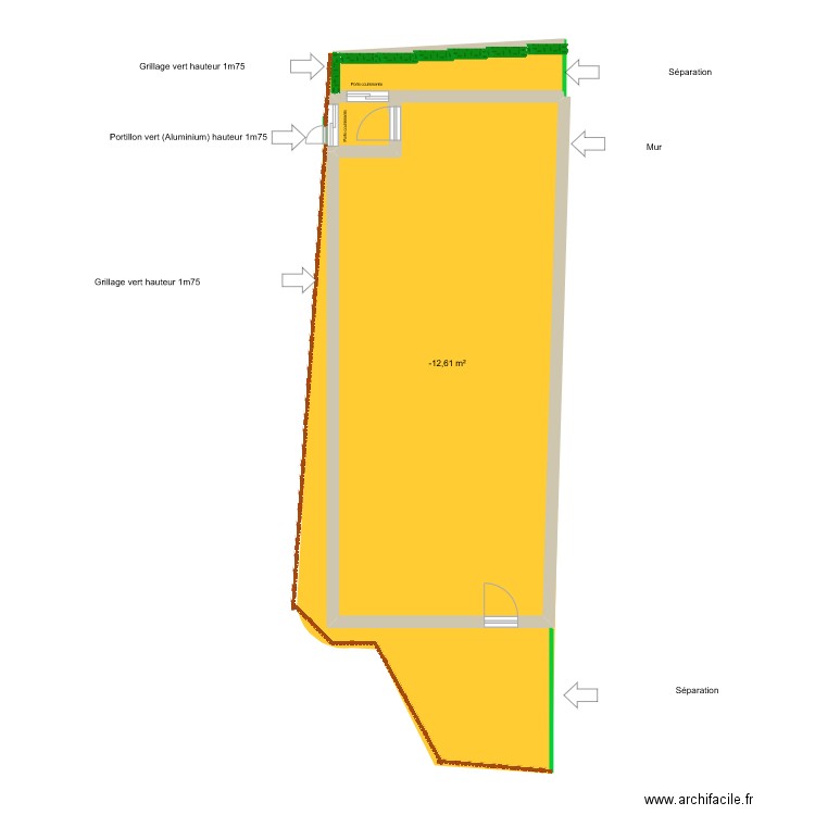 maison. Plan de 1 pièce et 61 m2