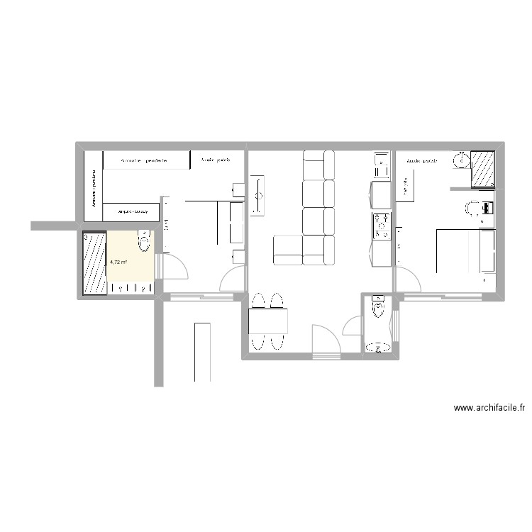 marlon /russinova2. Plan de 1 pièce et 5 m2