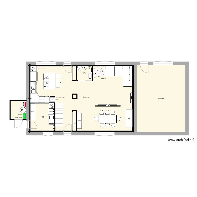 festigny MOI RDC. Plan de 13 pièces et 101 m2