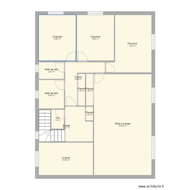 Maison avant réno 2. Plan de 13 pièces et 102 m2