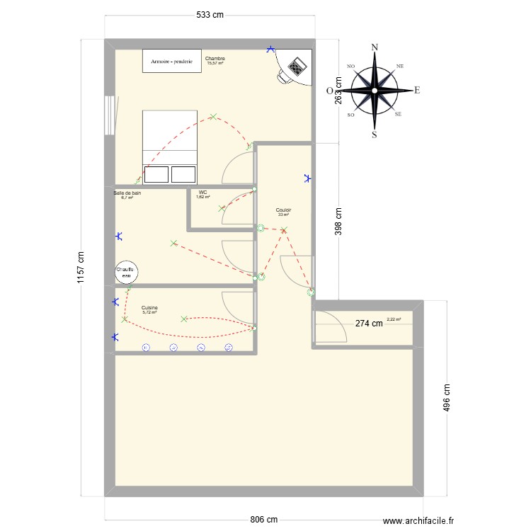 appartement f2 2. Plan de 6 pièces et 65 m2