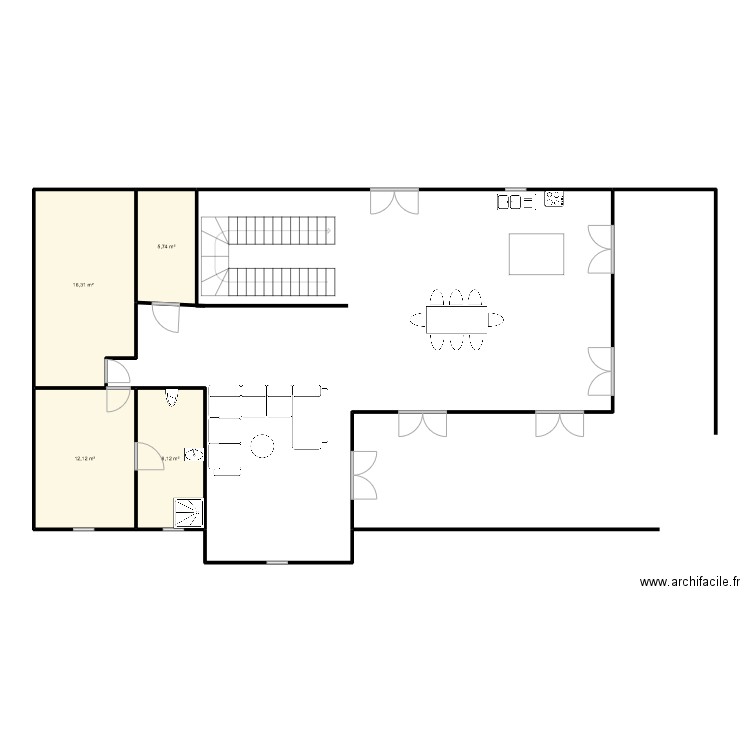 AGLA HONAINE. Plan de 4 pièces et 42 m2