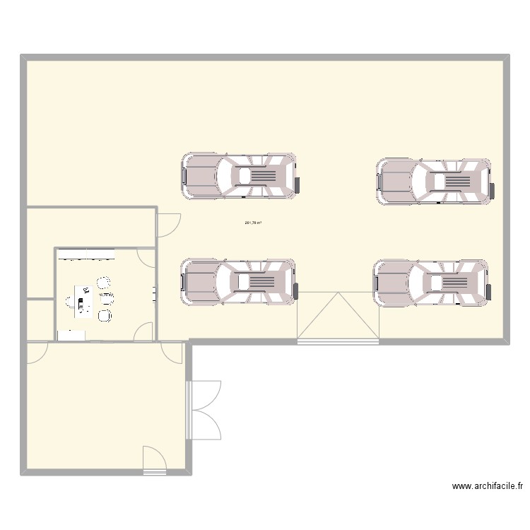 plan 1. Plan de 2 pièces et 279 m2