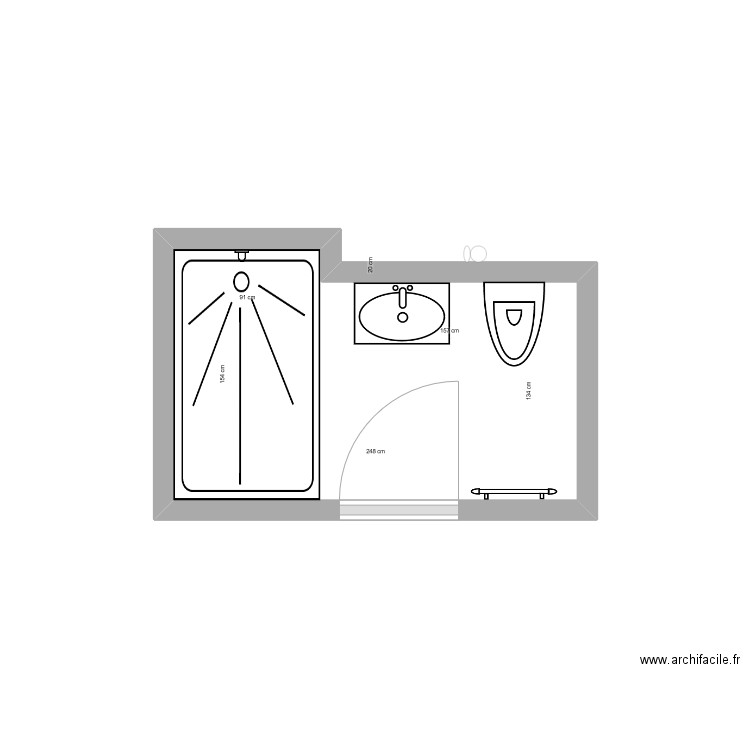 sde modulaire. Plan de 1 pièce et 4 m2