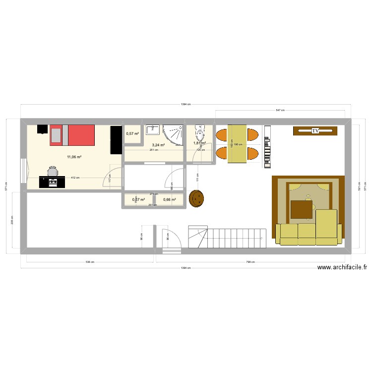 Maison Rez 2024. Plan de 6 pièces et 18 m2