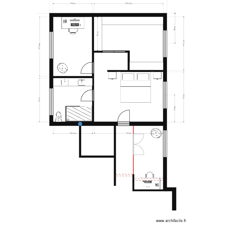 cyr 4. Plan de 3 pièces et 55 m2