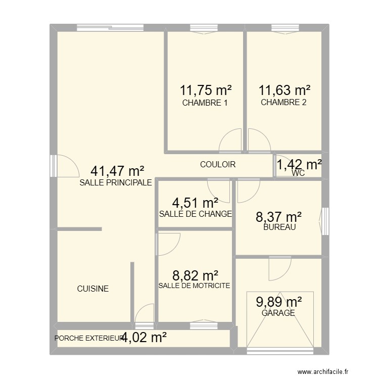 Plan MAM. Plan de 9 pièces et 102 m2