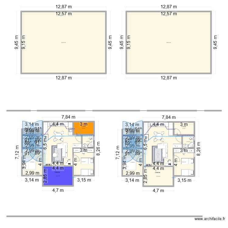 maisons tout. Plan de 18 pièces et 398 m2