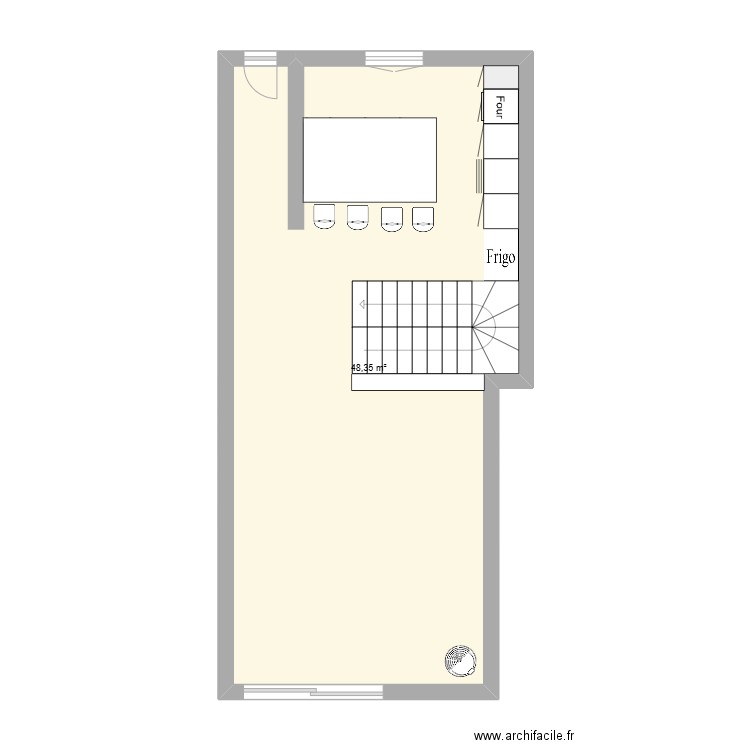 Rez de chaussée Macau. Plan de 1 pièce et 48 m2