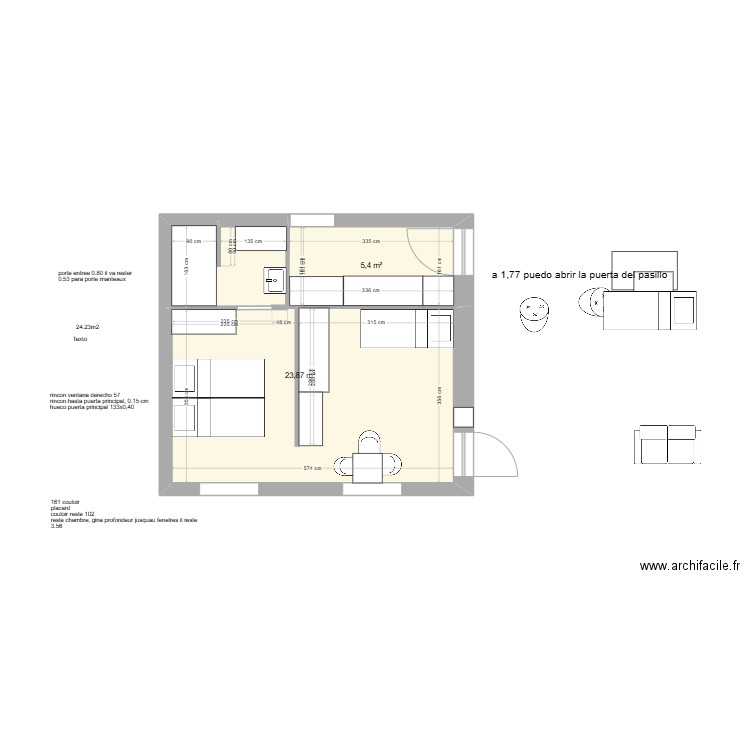 maubeugeb pettit b. Plan de 2 pièces et 29 m2