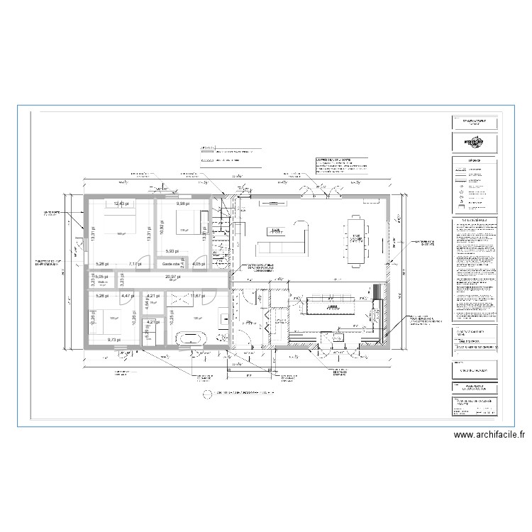 plan 21. Plan de 9 pièces et 59 m2