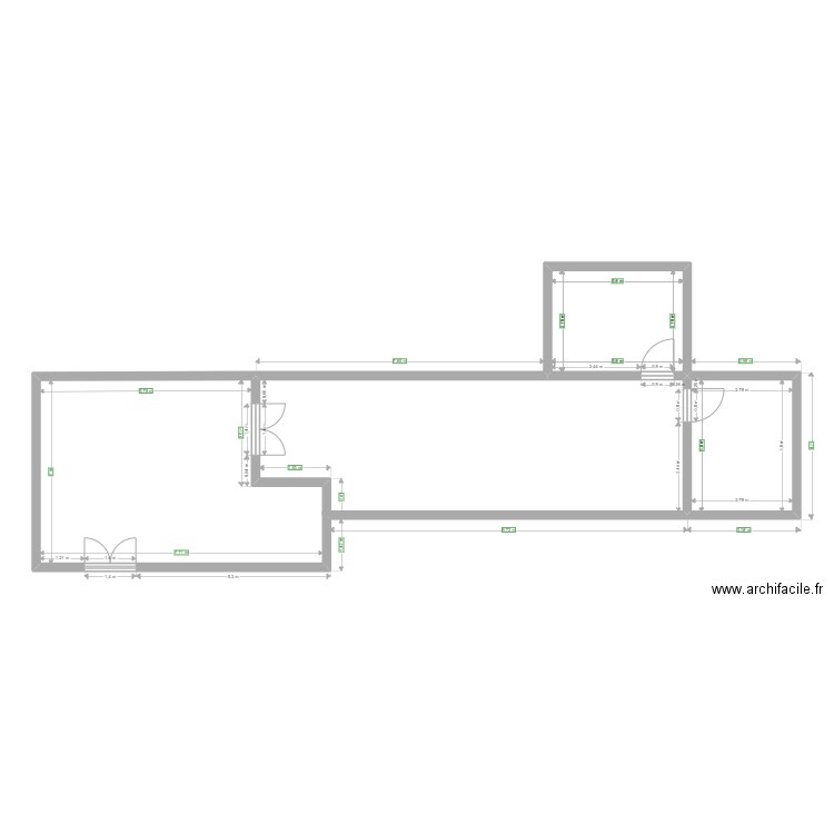 Cuisine. Plan de 2 pièces et 20 m2