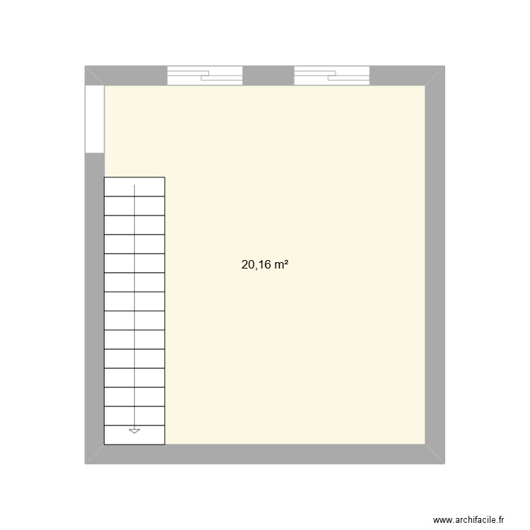 salon m2. Plan de 1 pièce et 20 m2