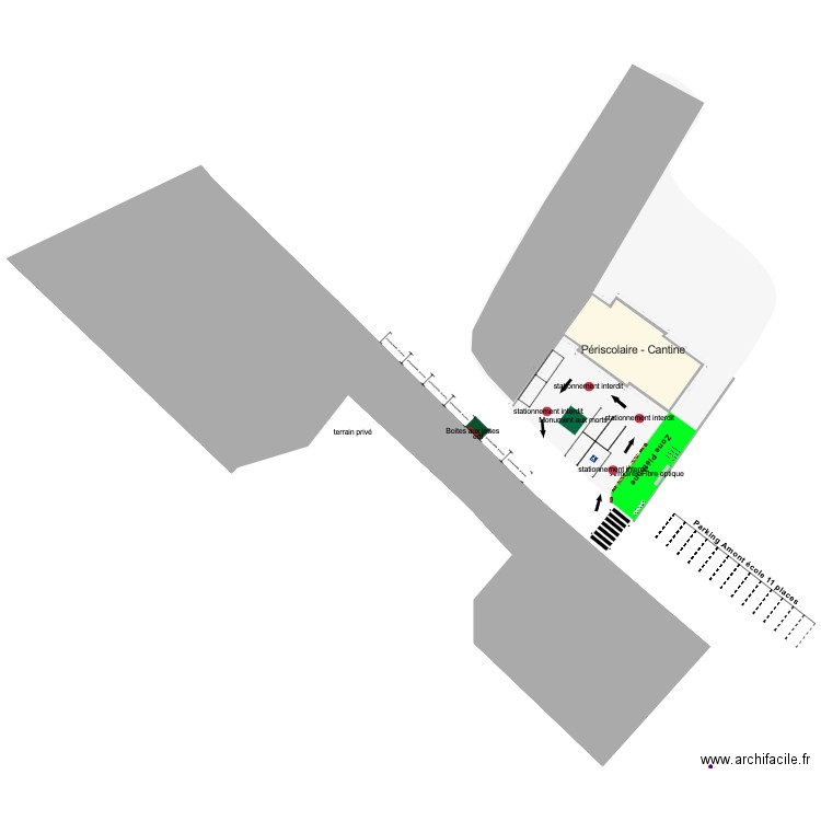 parking école. Plan de 0 pièce et 0 m2