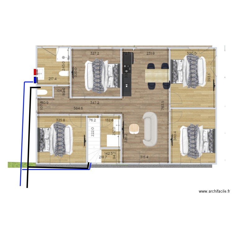 PLAN PLOMBERIE RDC. Plan de 0 pièce et 0 m2